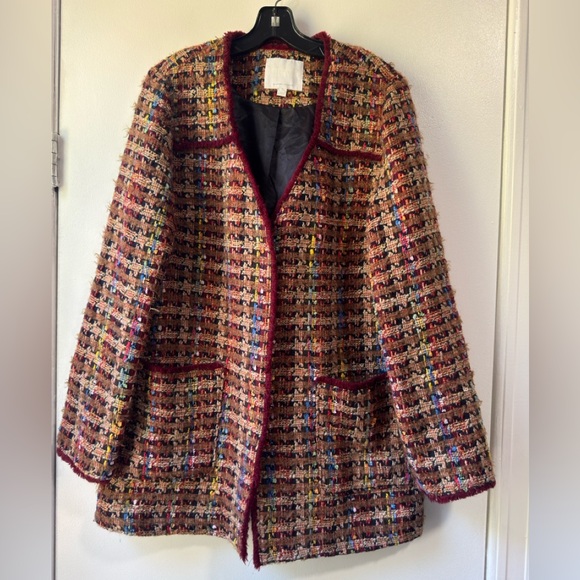 Anthropologie Jackets & Blazers - Anthropologie Ett.twa Harlequin Colorful Tweed Jacket Blazer
